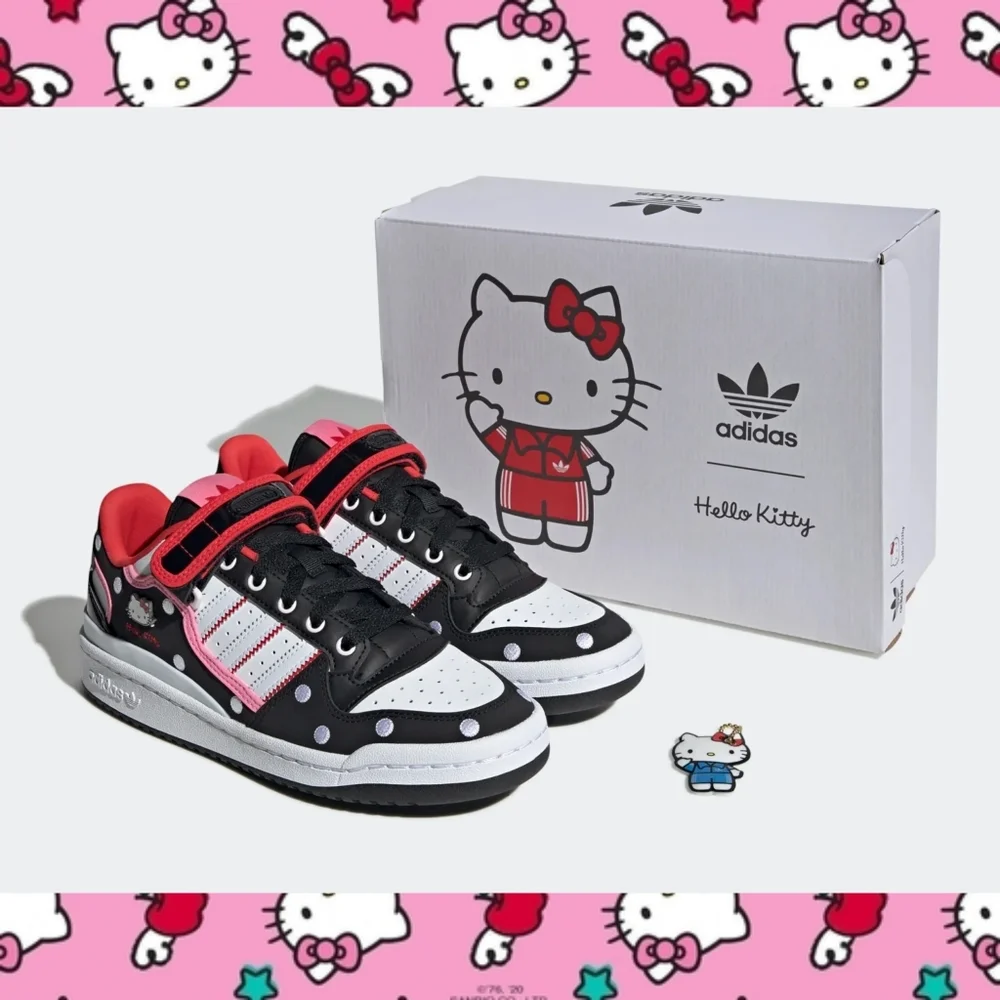 Brand New- Never Worn.           HELLO KITTY ADIDAS SNEAKERS  Wmns sz8.5 - Picture 3 of 3